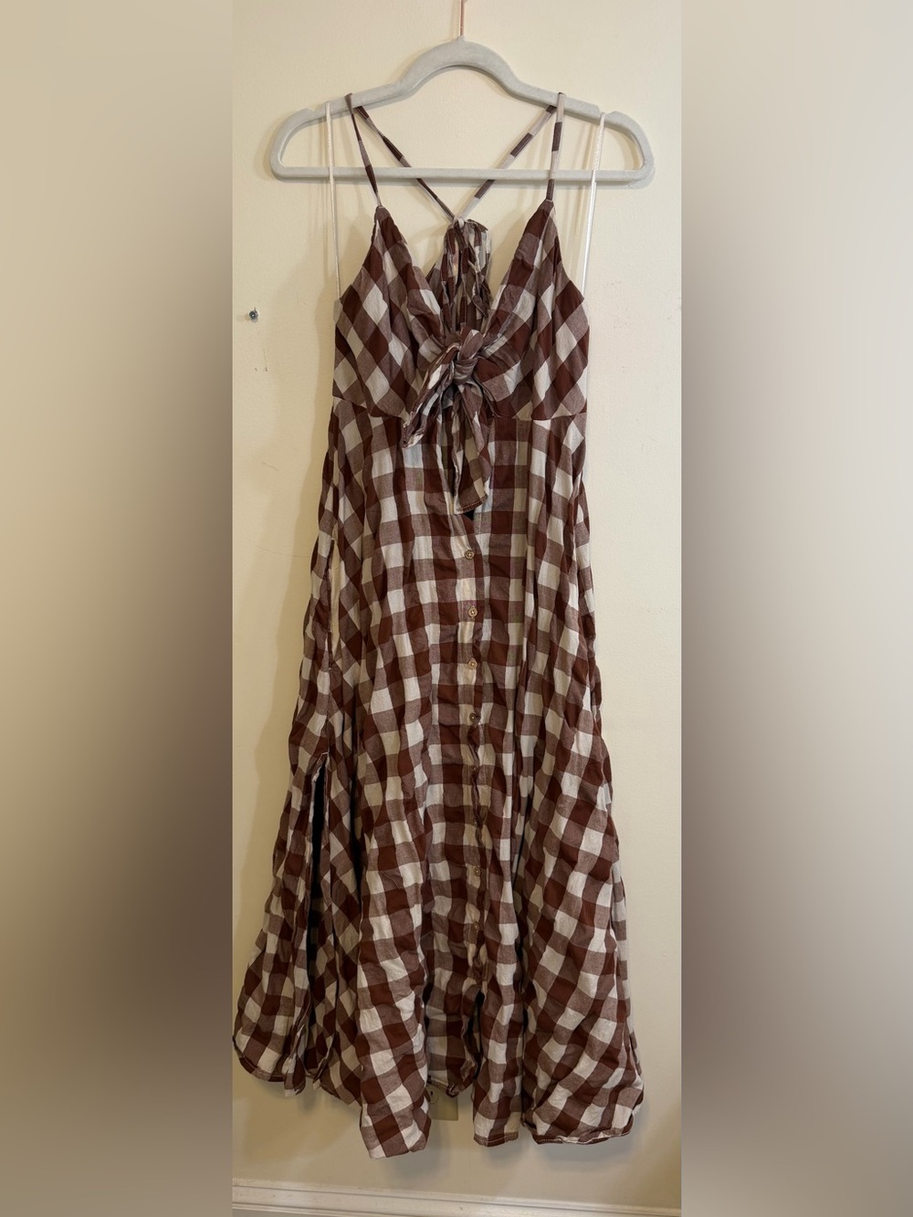 Free People Via Gingham Cotton Seersucker Sundress